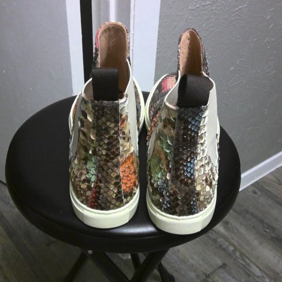 Hand made multi colored snake Chelsea boot